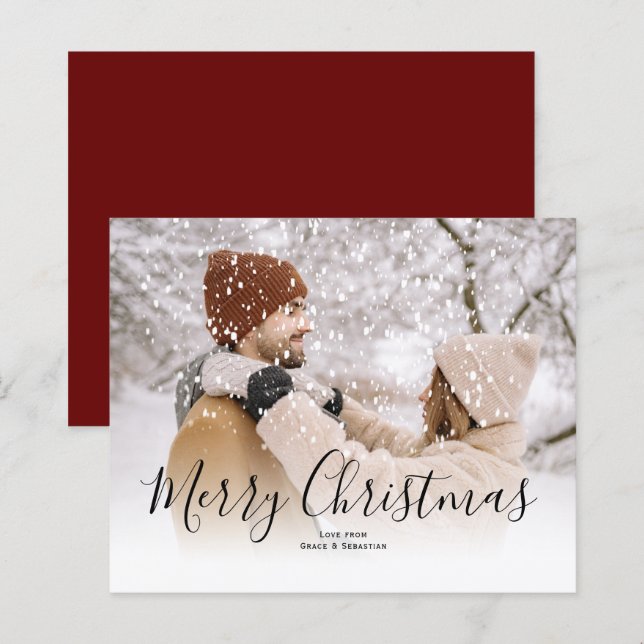 BUDGET Snow Overlay Photo Christmas (Front/Back)