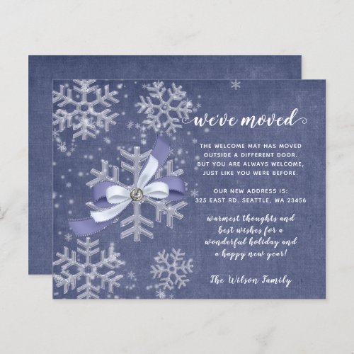 Budget Snowflake Flurries Weve Moved Holiday Card