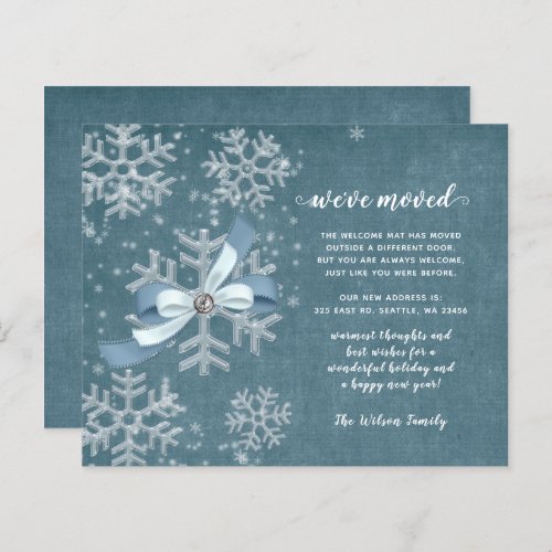 Budget Snowflake Flurries Weve Moved Holiday Card