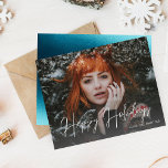 Budget Snowflakes Light & Photo (s) Holiday<br><div class="desc">** SATIN PAPER IS PAPER THIN. UPGRADE THE PAPER FOR A THICKER, CARD PAPER. HAS AN OPTION FOR ENVELOPES. *** Save money on invitations with this smaller invitation that has an option for envelopes. Send some holiday cheer with your Snowflakes Light & Photo(s) Holiday Cards. The back has an option...</div>