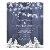 Budget snowflakes winter wedding invitation flyer (Front)