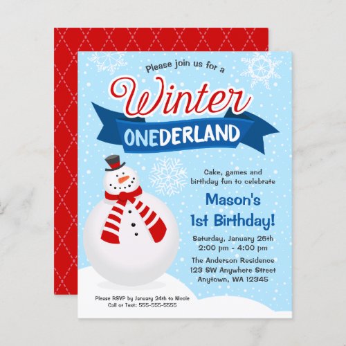 Budget Snowman Boy Winter ONEderland 1st Birthday