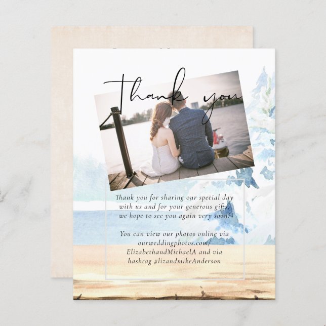 BUDGET Snowy Mountains Winter Lake Trees (Front/Back)