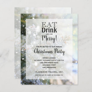 Budget Snowy Pines Christmas Holiday Invitations
