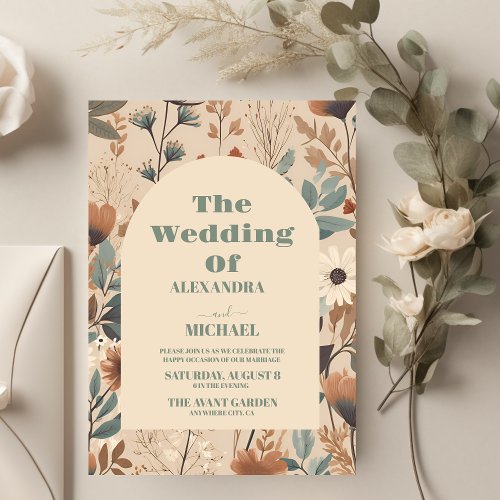 Budget Soft muted earth tones Wildflowers Wedding Flyer