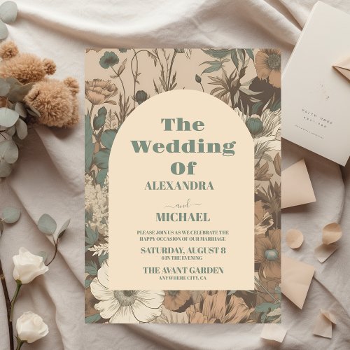 Budget Soft muted earth tones Wildflowers Wedding Flyer