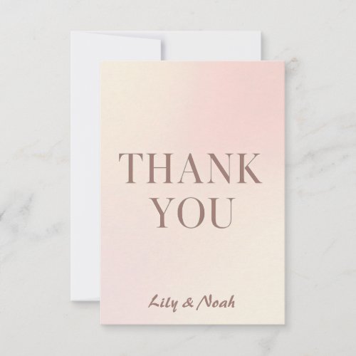 budget soft pastel wedding thank you card