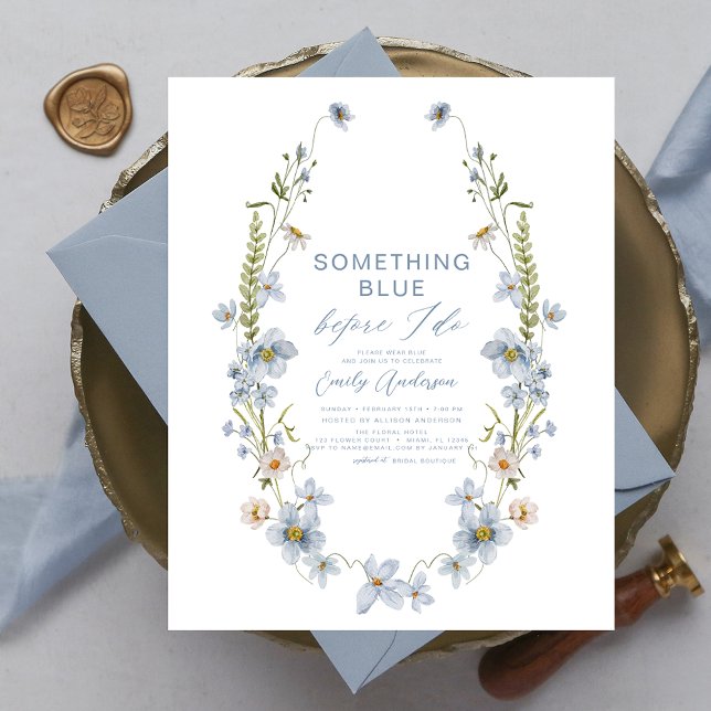 Budget Something Blue Before I Do Invitation Flyer (Creator Uploaded)