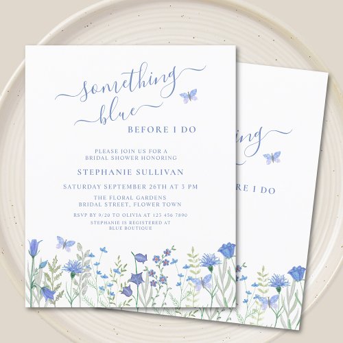 Budget Something Blue Bridal Shower Invitation