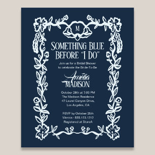 Budget Something Blue Vintage Floral Bridal Shower Flyer