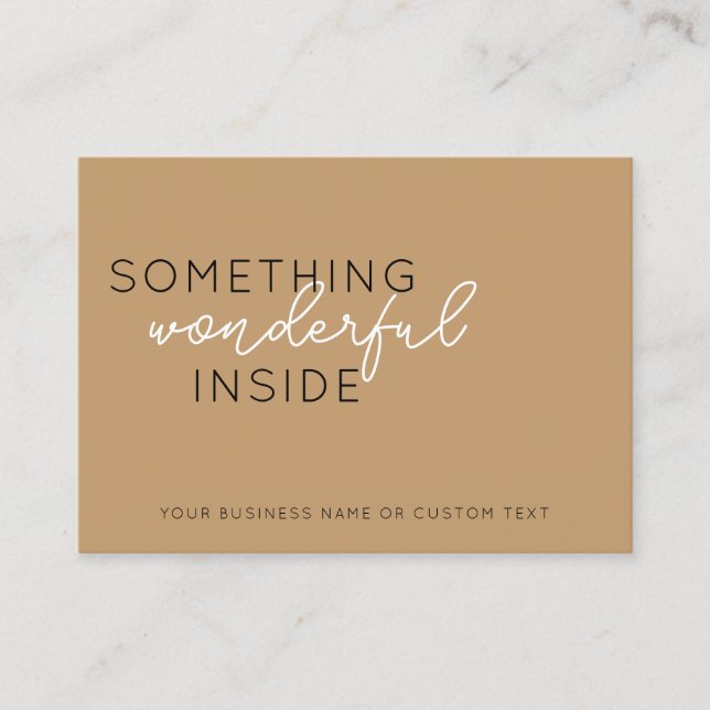 Budget Something Inside Beige Thanks Candle Care Business Card (Front)