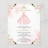 Budget Spanish Quinceanera Invitation Floral (Front)