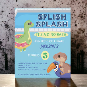 BUDGET Splish Splash Dino Pool Party Birthday