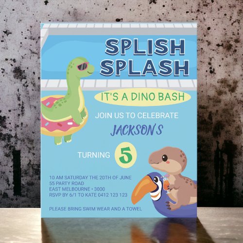 BUDGET Splish Splash Dino Pool Party Birthday