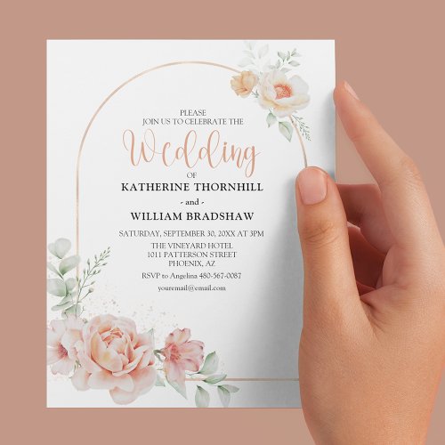 Budget Spring Peach Floral Wedding