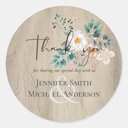 BUDGET Spring Wildflowers Barn Garden Wedding Classic Round Sticker