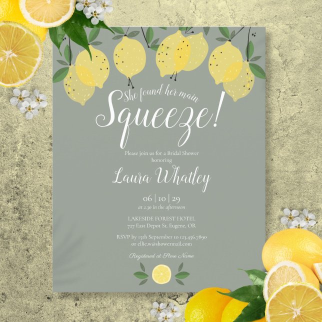 Budget Squeeze Lemon Green Bridal Shower Invite (Budget Squeeze Lemon Green Bridal Shower Invite)