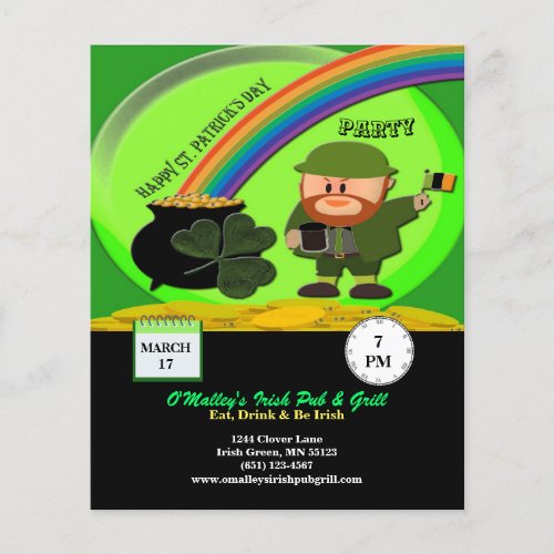 Budget St Patricks Day Leprechaun Pot of Gold Flyer