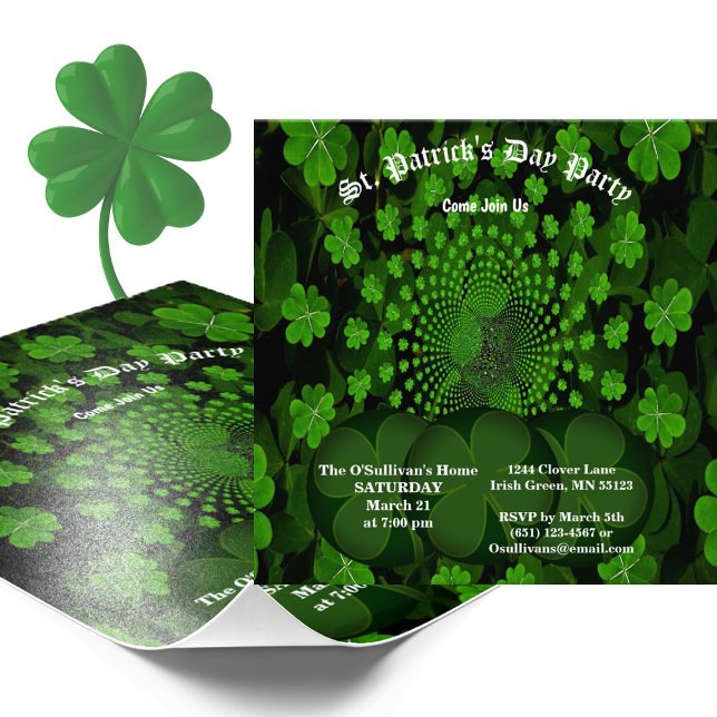Budget St Patrick's Day Party Clover Kaleidoscope Photo Print (Creator Uploaded)