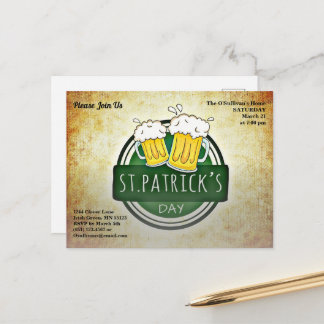 Budget St Patrick's Day Party Irish Brew Paper Postcard