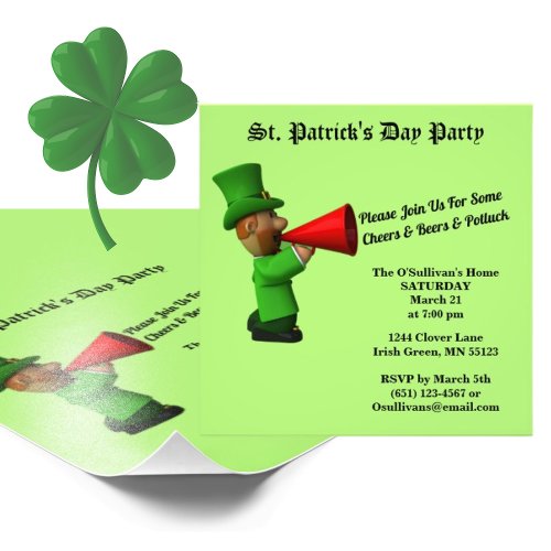 Budget St Patricks Day Party Potluck Announcement Photo Print