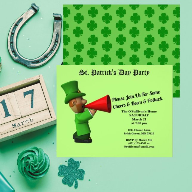 Budget St Patrick's Day Party Potluck Invitation Flyer (Creator Uploaded)