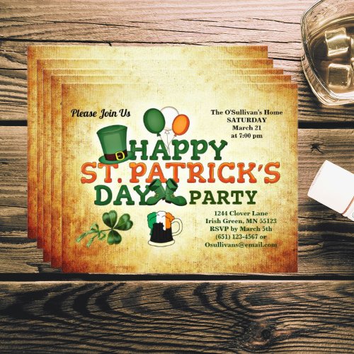 Budget St Patricks Day Party Vintage Flyer