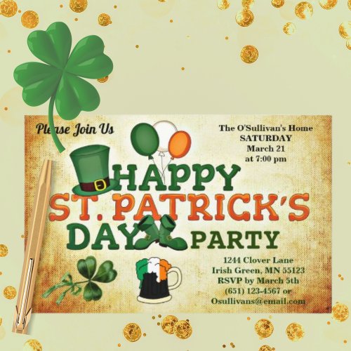 Budget St Patricks Day Party Vintage Paper Sheets