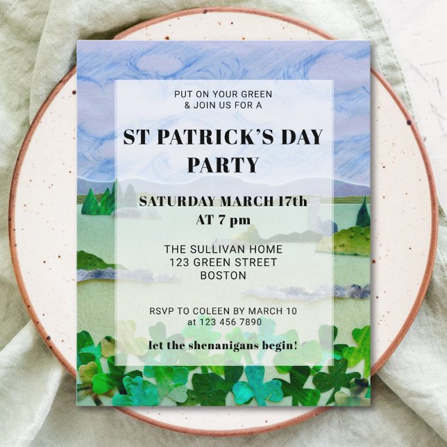 Budget St Patrick's Day Shamrock Party Invitation (Creator Uploaded)