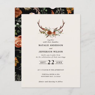 Budget stag black white elegant details wedding