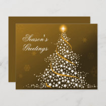 Budget Starry Christmas Tree Gold Holiday Card