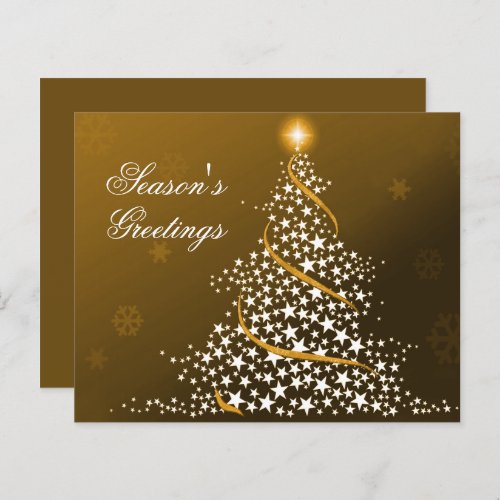 Budget Starry Christmas Tree Gold Holiday Card