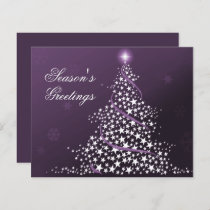 Budget Starry Christmas Tree Purple Holiday Card