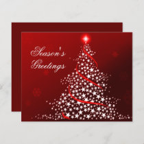 Budget Starry Christmas Tree Red Holiday Card