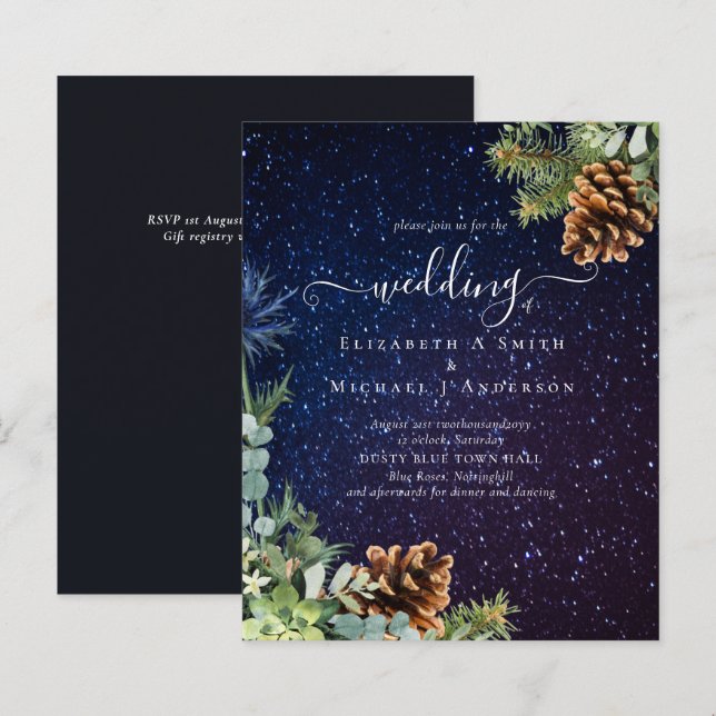 BUDGET  Starry Night Winter Wedding Budget (Front/Back)