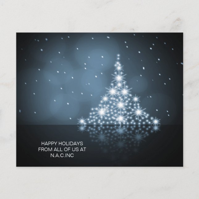 Budget Stars Christmas Tree Business Holiday Card (Front)