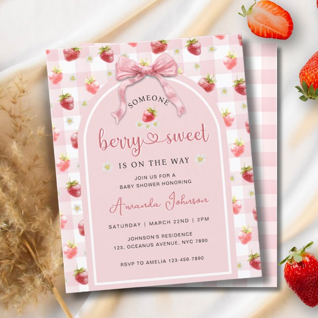 Budget Strawberries Ribbon Berry Sweet Baby Shower (Creator Uploaded)