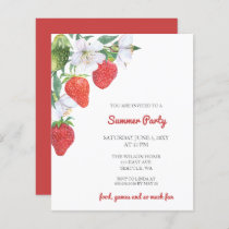 Budget Strawberries Summer Party Invitations