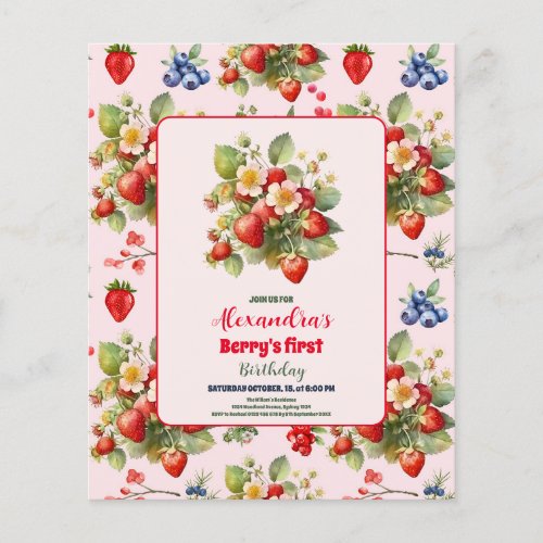 Budget Strawberry 1st Birthday Party Berry First