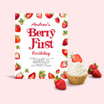 Budget Strawberry Berry First Birthday for Girls<br><div class="desc">Budget Strawberry Berry First Birthday for Girls Invitation</div>