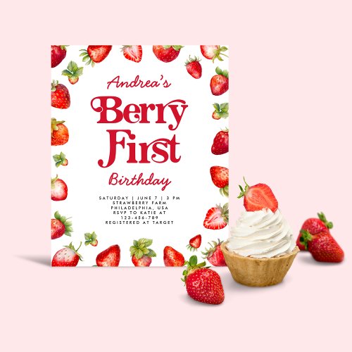 Budget Strawberry Berry First Birthday for Girls