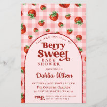 Budget Strawberry Berry Sweet Baby Shower Invite