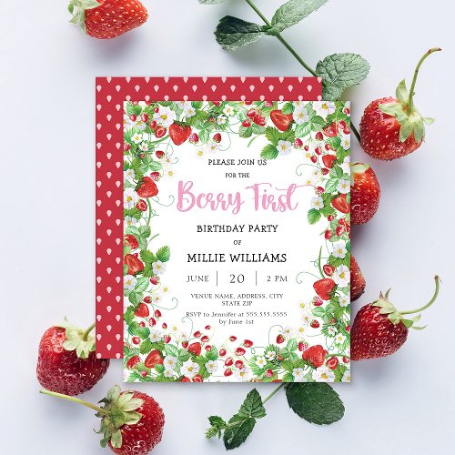 Budget Strawberry First Birthday Party
