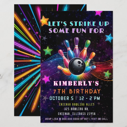 Budget Strike Up Neon Glow Bowling Birthday