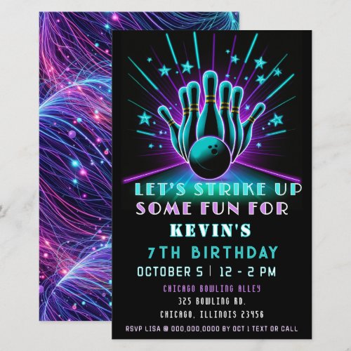 Budget Strike Up Neon Glow Bowling Birthday