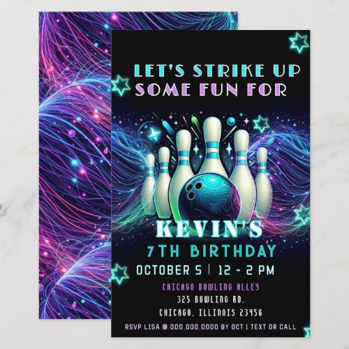 Budget Strike Up Neon Glow Bowling Birthday