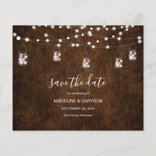 BUDGET String Lights Rustic Wood Save The Date