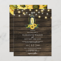 Budget String Lights Sunflowers Lantern Invitation