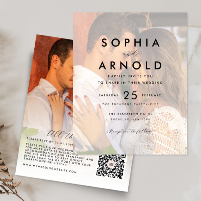 Budget Stylish Elegant 2 Photo Wedding Invitation (Creator Uploaded)