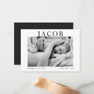 budget Stylish elegant photo baby announcement
